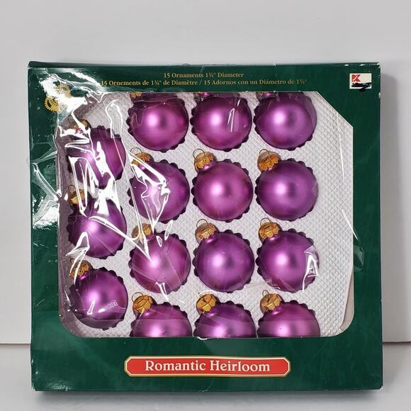 Visions By Holly Romantic Heirloom Across purple colorful Set of 15 Ornaments - Picture 1 of 15
